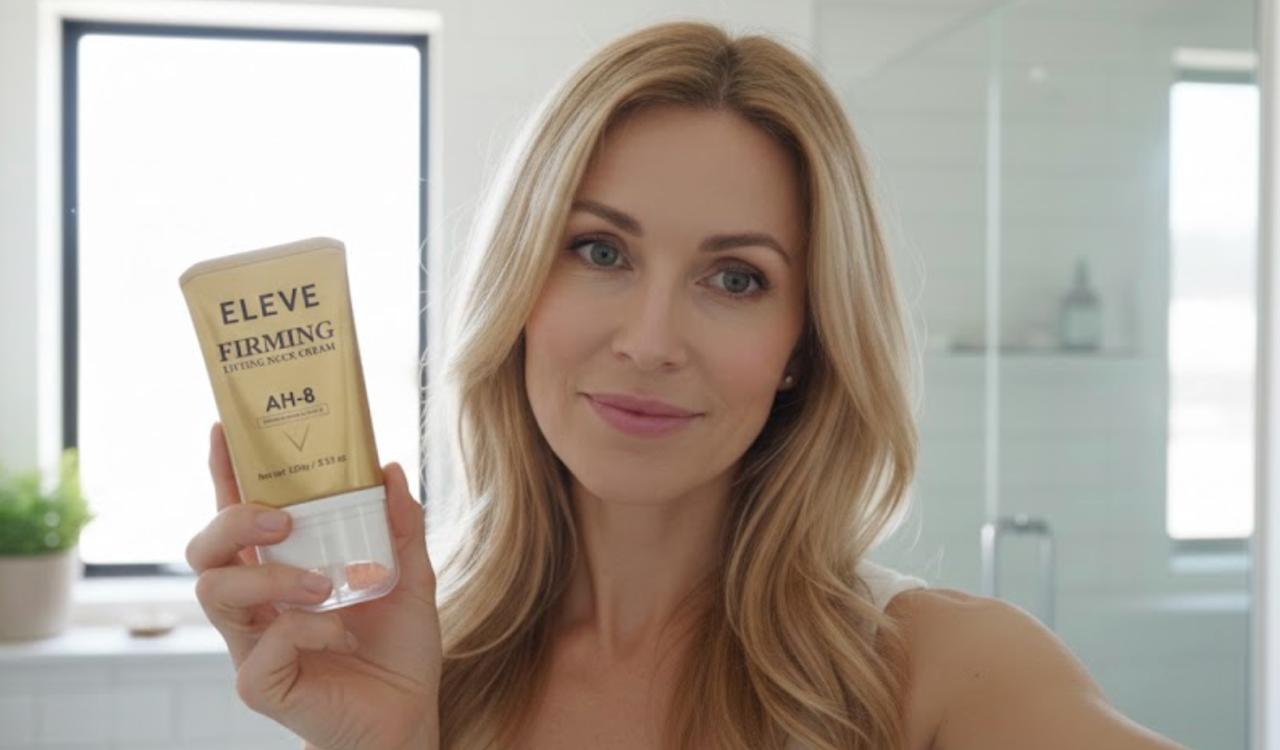 Woman holding ELEVE Firming cream